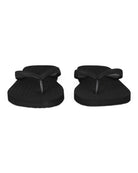 Frescobol Carioca Fabio black flip flops, pair view with textured footbeds
