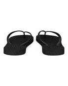 Frescobol Carioca Fabio black flip flops, thong straps shown from the back