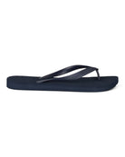 Dark blue flip-flop sandal with textured thong strap