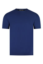 Corneliani travel tech short sleeve stretch T-shirt, blue, crew neck