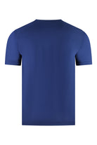 Corneliani travel tech short sleeve stretch T-shirt, blue, back view