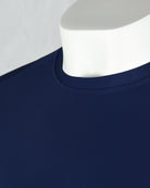 Corneliani blue short sleeve T-shirt neckline with crew collar