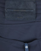 Navy waistband detail with embossed JACOB COHEN MILANO branding and stitched panel