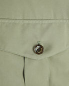 Smoke green blouson jacket pocket flap with Montecore snap button