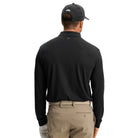 J.Lindeberg Florian long-sleeve polo, black with back logo and buttoned neckline