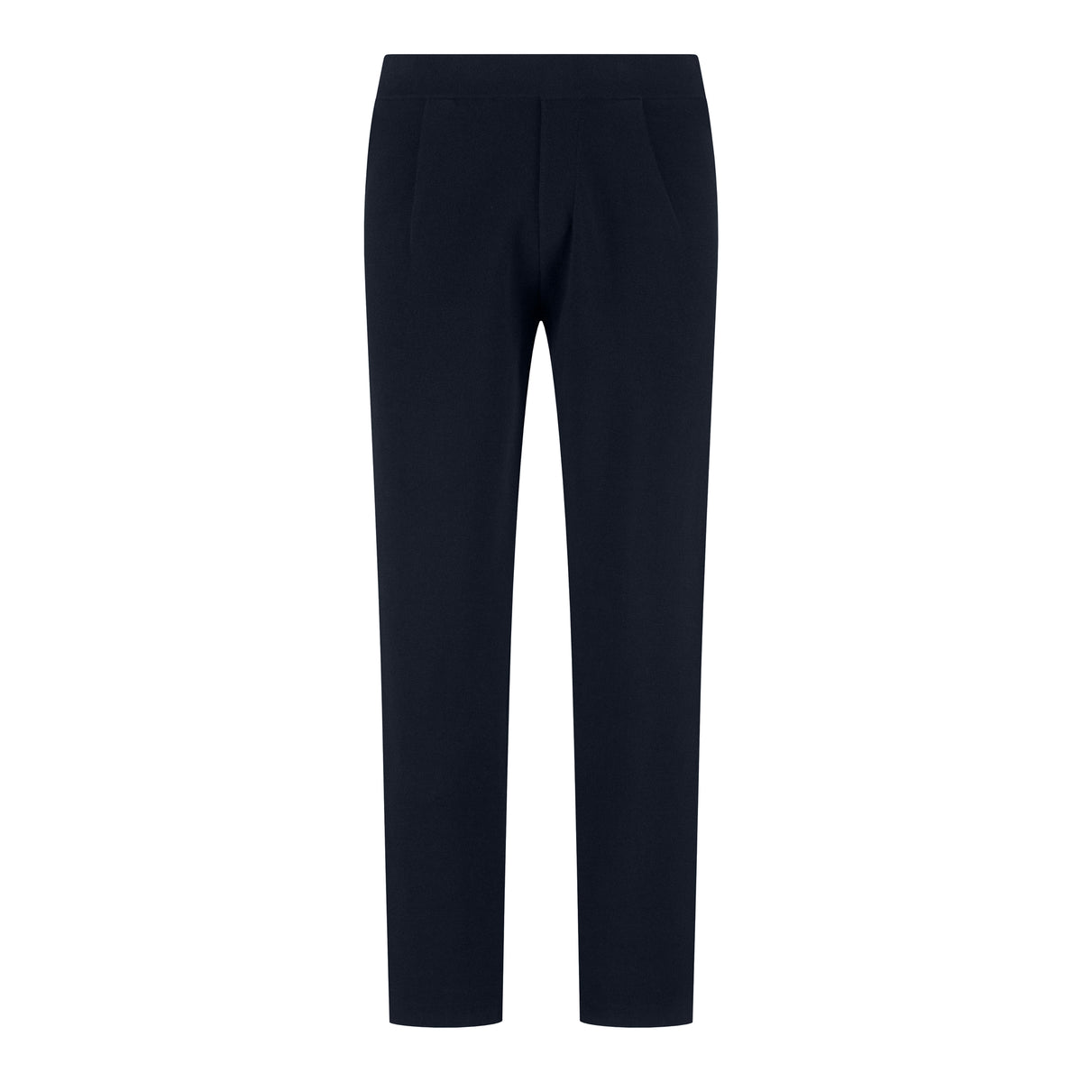 WAHTS Caiden cotton merino knit lounge pants in dark night blue, tapered legs