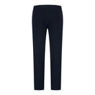 Dark night blue knit lounge pants, back view with patch pocket