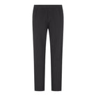 Dark anthracite melange knitted lounge pants with straight legs and elastic waistband