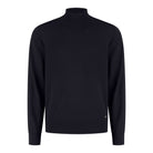 Extrafine merino mockneck pullover, dark navy, long sleeves