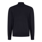 Extrafine merino mockneck pullover, dark navy, long sleeves, back view
