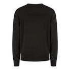 WAHTS merino crewneck pullover, pure black, back view