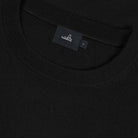 WAHTS crewneck neckline detail with inner neck label, pure black