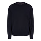 WAHTS Reynolds night blue merino crewneck pullover with ribbed collar and cuffs