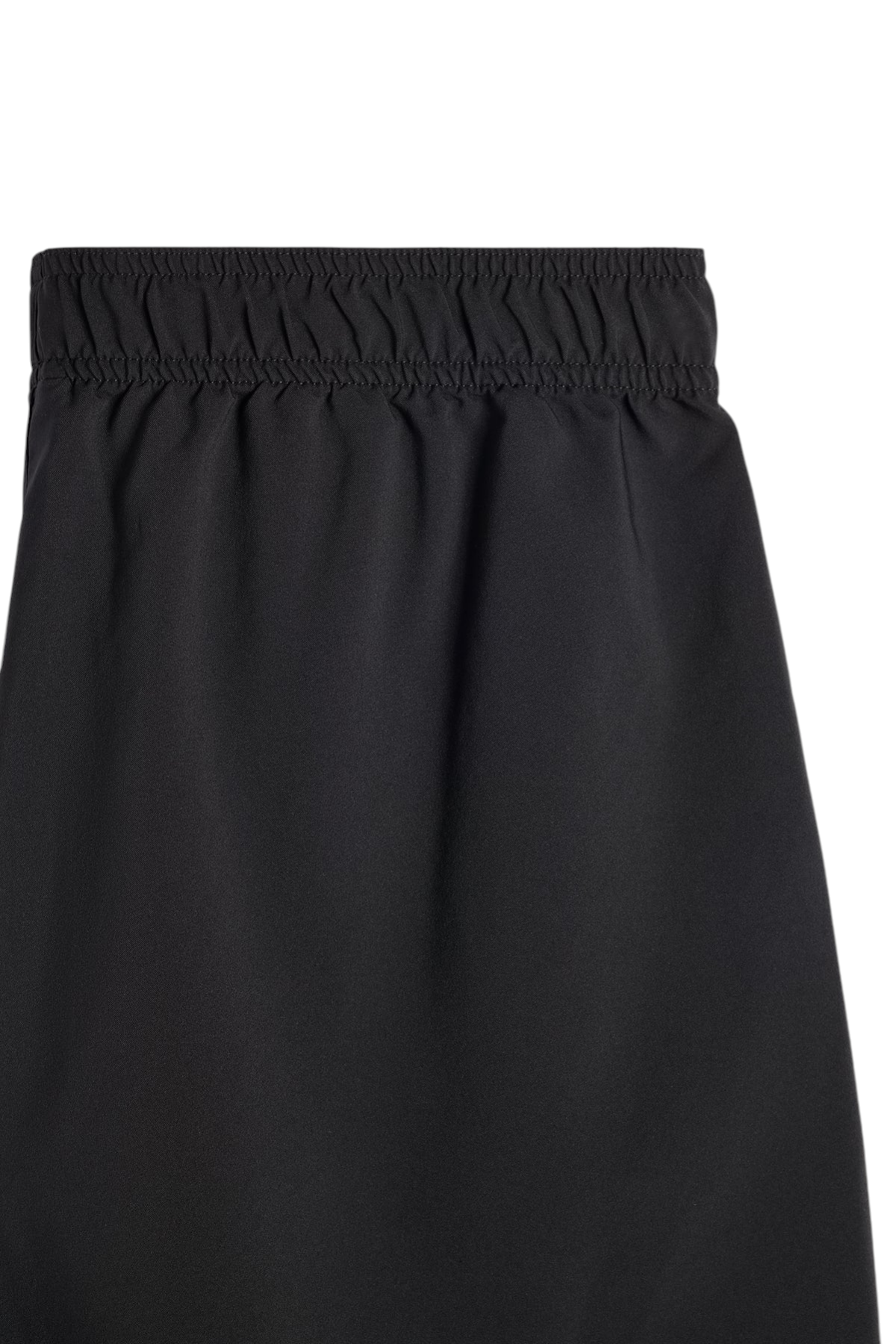 Black shorts with elastic waistband and gathered back detail