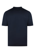 Navy short-sleeve crew-neck T-shirt in smooth cotton interlock knit