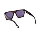 Tom Ford Cyrus acetate sunglasses, dark havana frame, purple lenses, side view