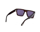 Tom Ford Cyrus acetate sunglasses, dark havana frame, purple lenses, angled side
