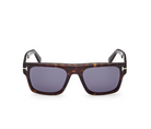 Tom Ford Cyrus acetate sunglasses, dark havana frame with silver H accents, front