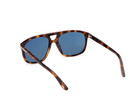 Tom Ford Brianna acetate sunglasses, dark havana frame, blue lenses, angled front
