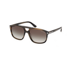 Rounded acetate sunglasses in coloured Havana with dark gradient lenses and thick frames