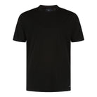 Pure black stretch jersey T-shirt, crew neck, short sleeves