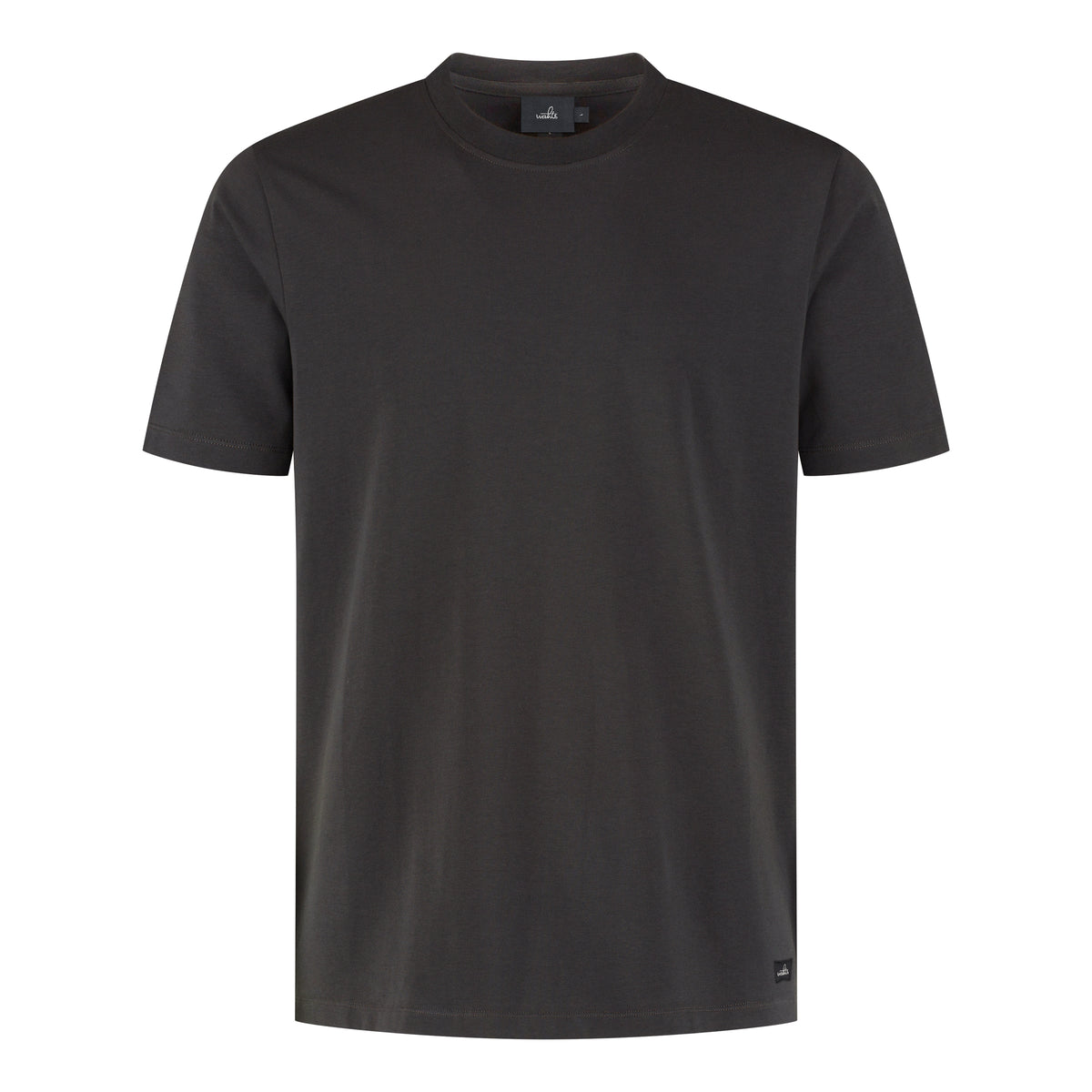 Men's stretch jersey t-shirt, dark anthracite, crew neck and short sleeves