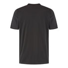 Men's stretch jersey t-shirt, dark anthracite, crew neck short sleeves (back view)