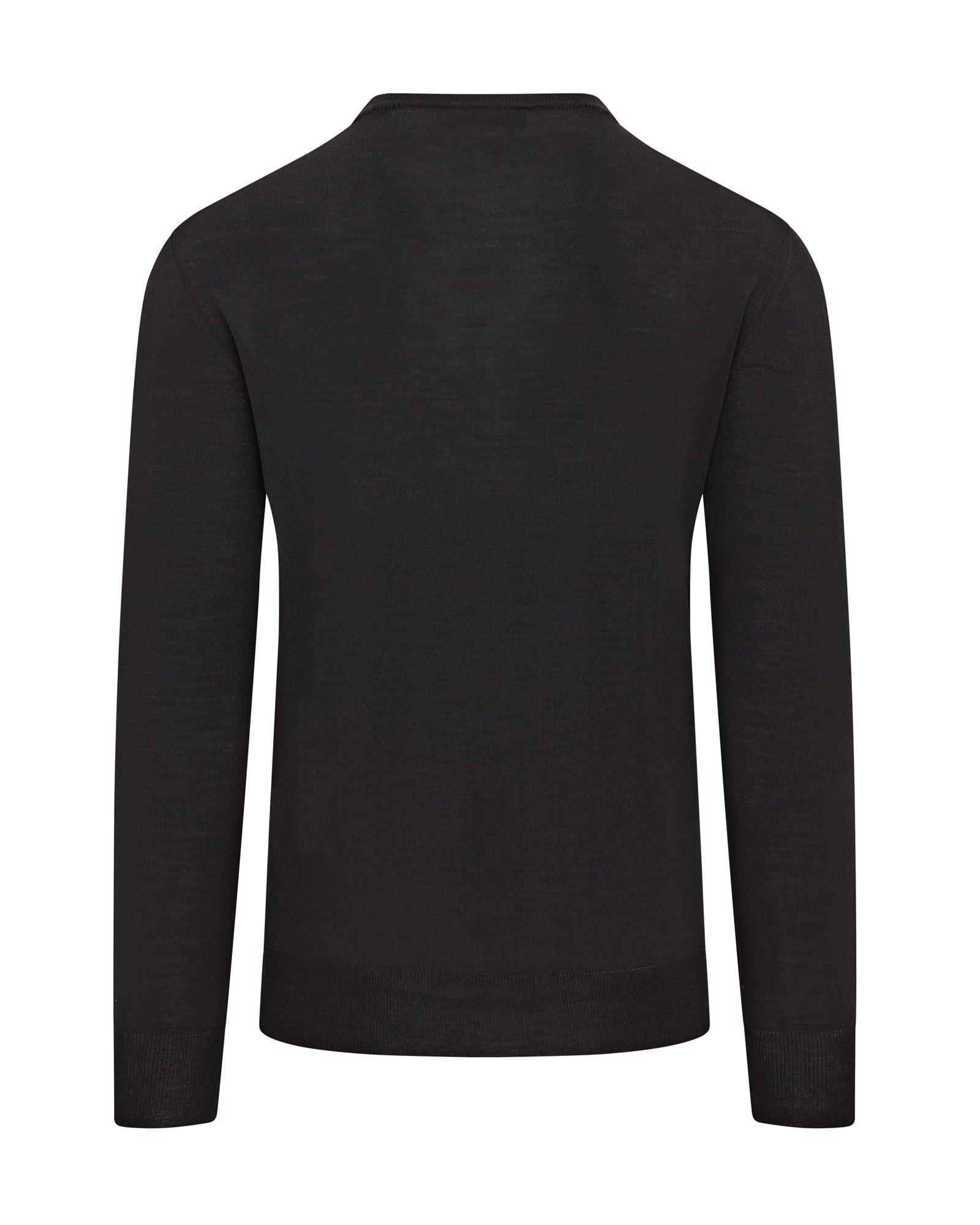 Canali Superfine Long Sleeve Crew Neck Knitted Jumper Black Union 22