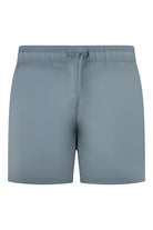 Elasticated coastal blue swim shorts with drawstring waistband