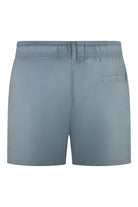 Coastal blue swim shorts with elastic waistband and rear pocket
