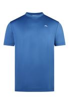 Men's blue active short-sleeve T-shirt with small chest logo