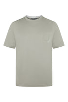 Natural beige stretch T-shirt with small crest detail on chest