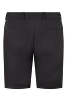 Dark brown tech stretch travel shorts, back view with two rear pockets