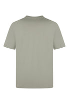Natural beige crew-neck short-sleeve T-shirt with plain back view