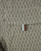 Herringbone swimshorts interior waistband with stitched pocket and size label