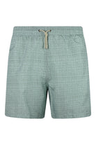 Canali micro-print quick-dry swimshorts, teal green, drawstring waist, front