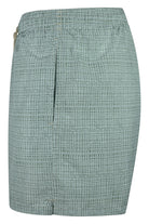 Canali micro-print quick-dry swimshorts, teal green, back view with seam detail