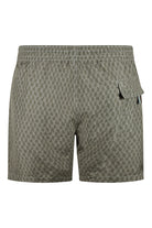 Men's swimshorts with herringbone print and side pocket detail