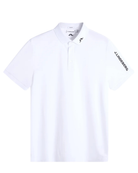 White J.Lindeberg Tour Tech polo shirt, short-sleeve knit with logo at chest