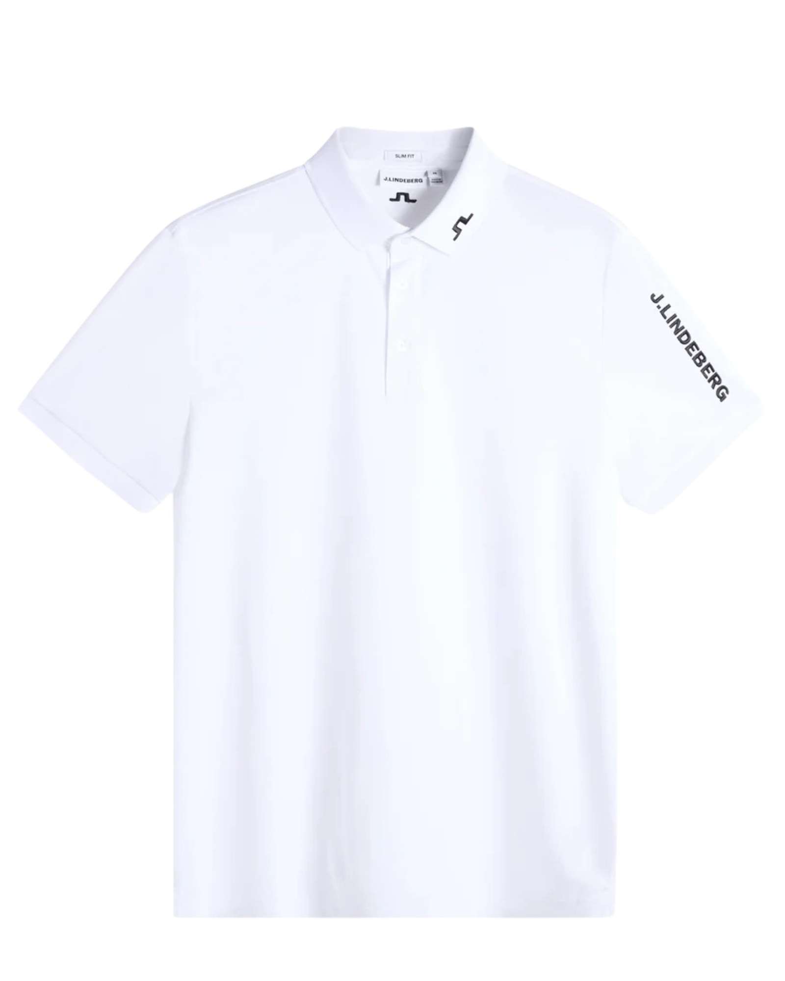 White J.Lindeberg Tour Tech polo shirt, short-sleeve knit with logo at chest