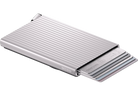 Silver fluted card protector with SECRID logo and partially visible cards