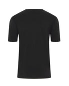 WAHTS Berkley black virgin wool t-shirt with crew neck and short sleeves