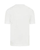 White high-neck short-sleeve T-shirt in Supima cotton, back view