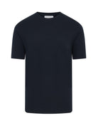 Men's dark navy short-sleeve T-shirt with ribbed crew neck