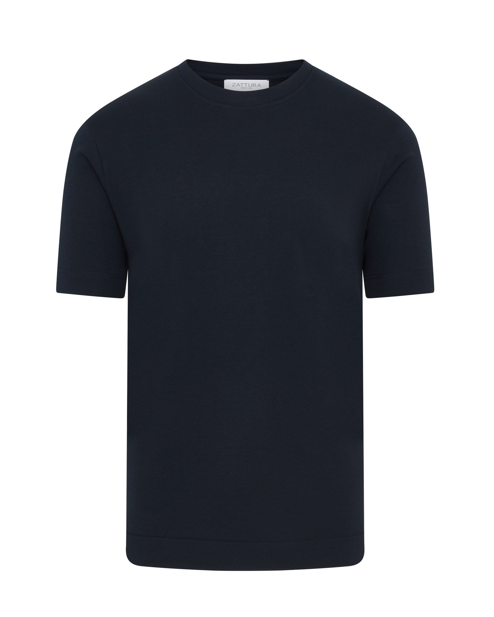 Men's dark navy short-sleeve T-shirt with ribbed crew neck