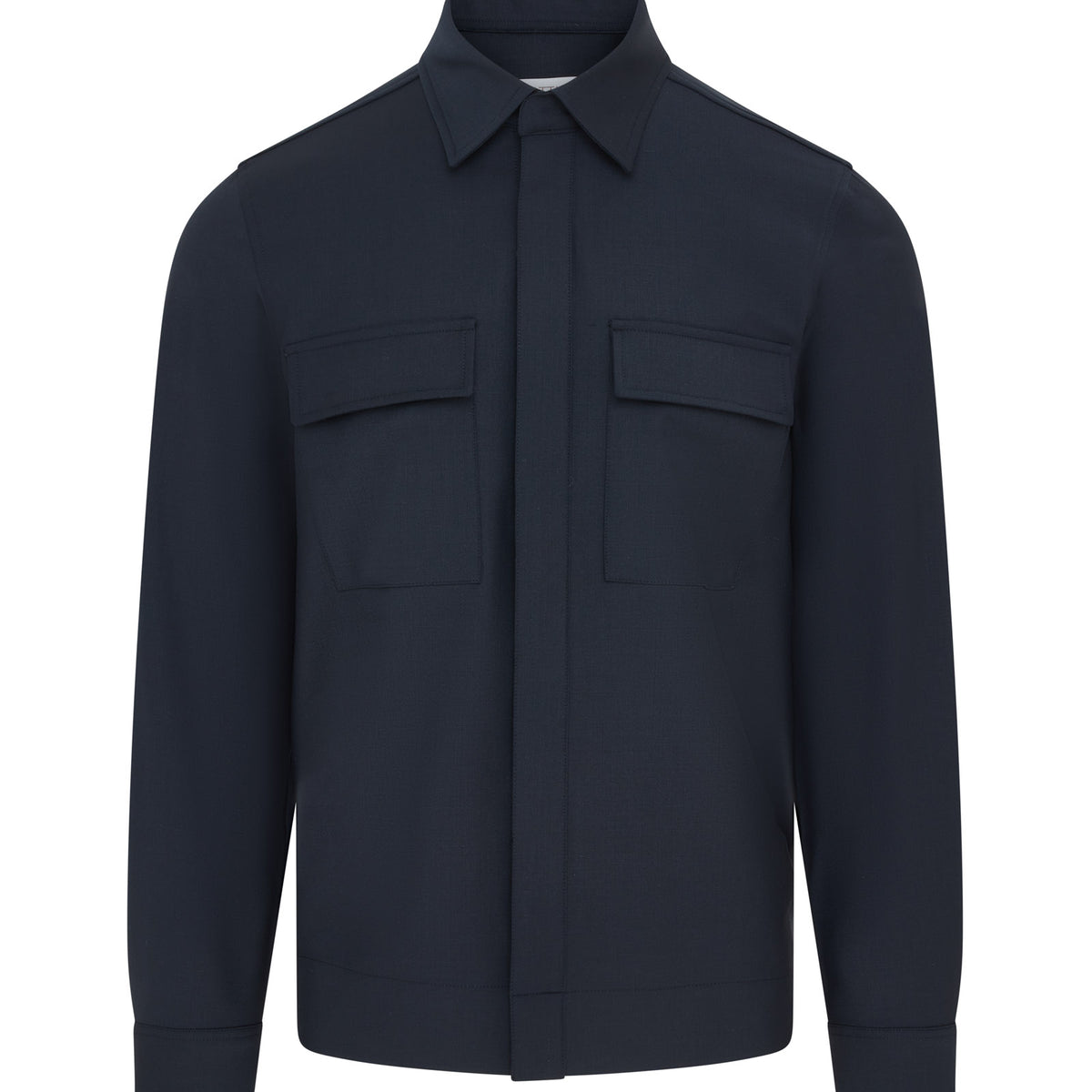 Zattura Buttoned Wool Overshirt 95150/58203/598 (Navy) – Union 22
