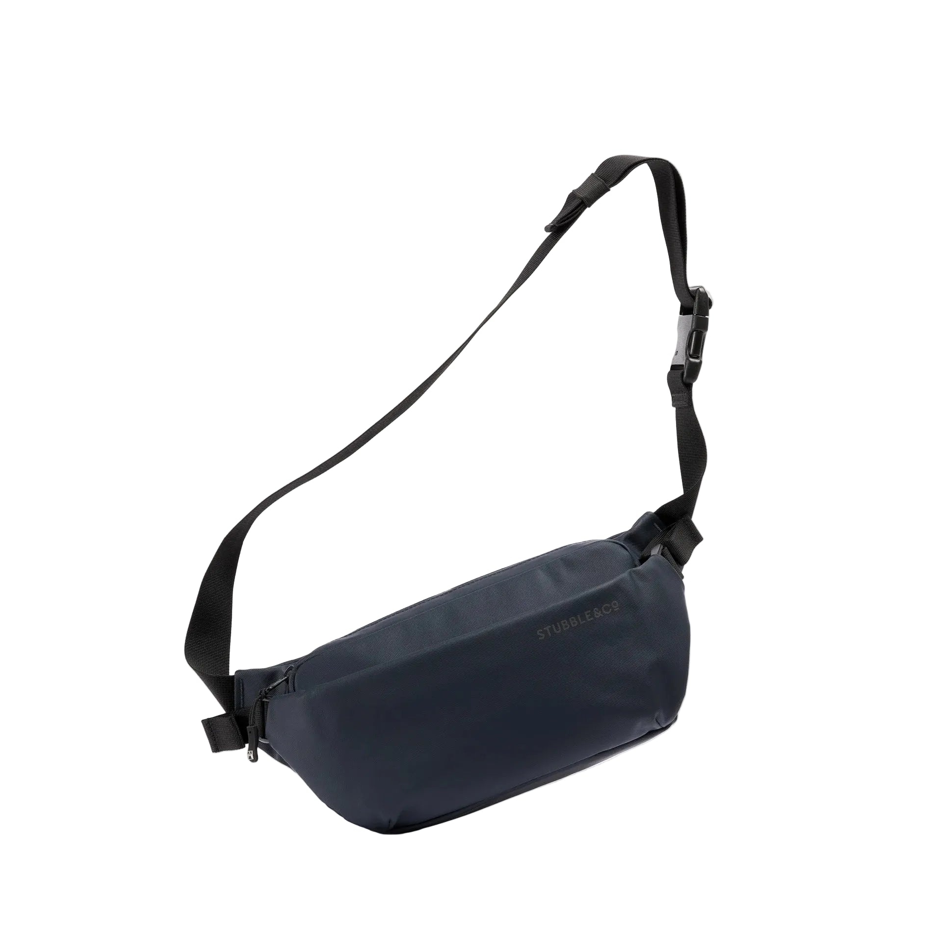 Waterproof crossbody bag, midnight blue with adjustable strap and zip front pocket