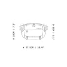 Stubble & Co Motion sling bag size diagram with height, width, and depth markings