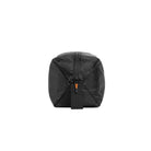 Black weatherproof travel shoe bag with top zip and pull tab.