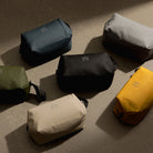 Waterproof wash bags in multiple colors, each with a matching wrist strap